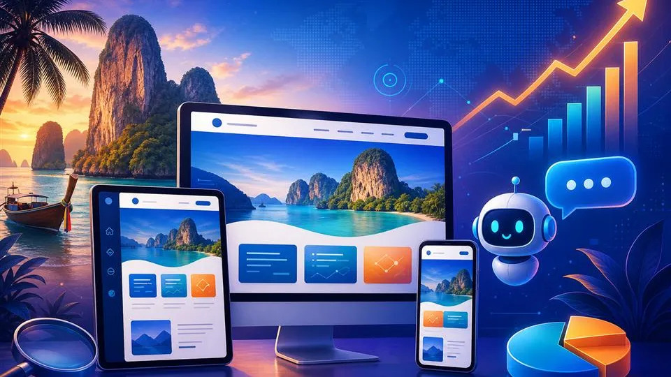 เว็บไซต์กระบี่ + SEO + AI: สูตรให้ลูกค้าค้นหาเจอทั้ง Google และ ChatGPT